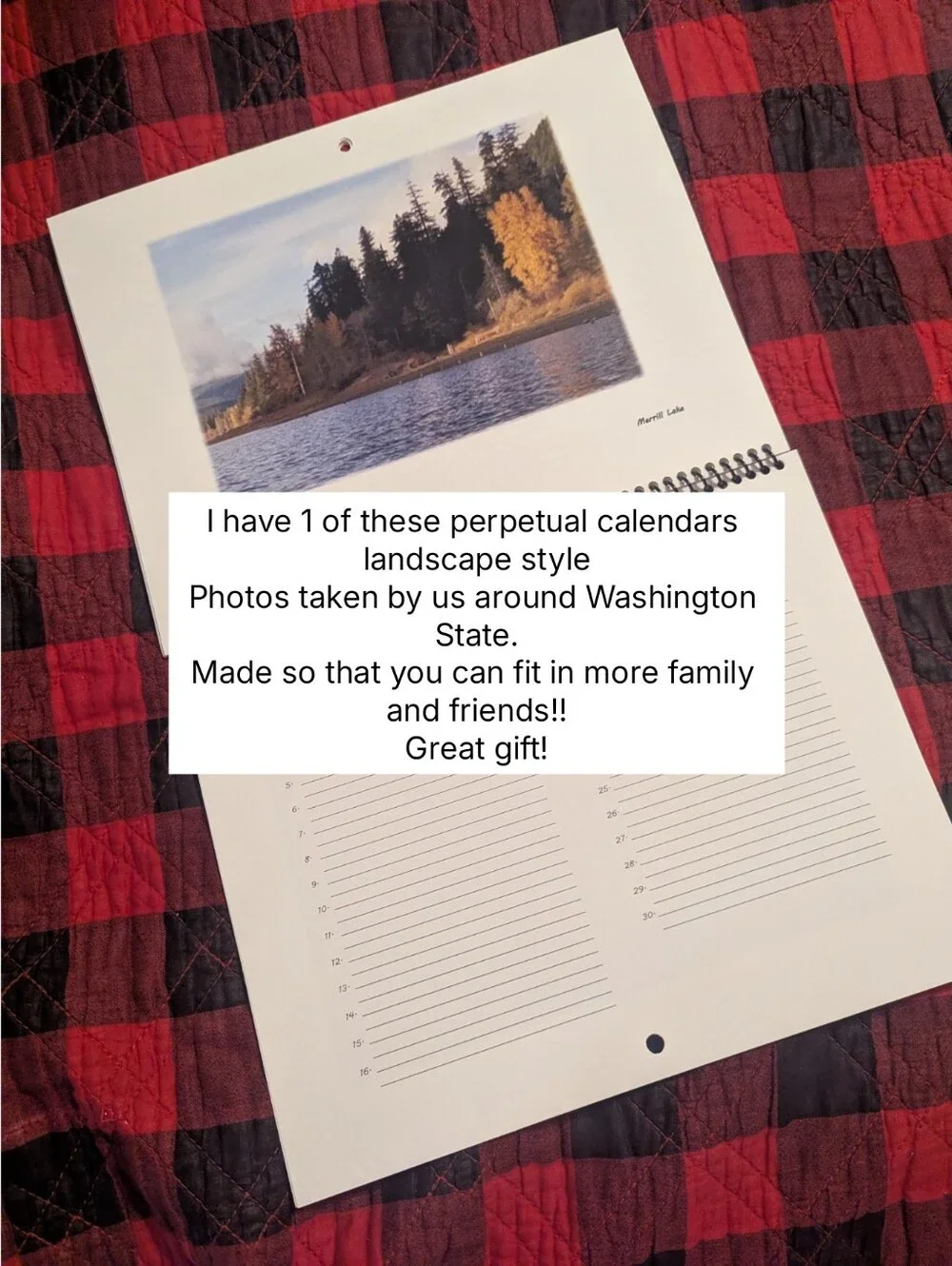 Landscape style perpetual calendar